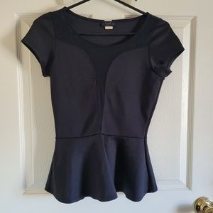 Black Peplum Top